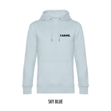 Afbeelding in Gallery-weergave laden, FARMR. Pastel Hoodie met kleine zwarte volle letters
