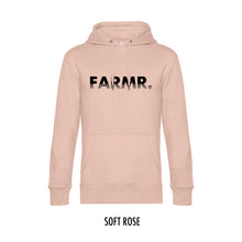 Load image into Gallery viewer, FARMR. Pastel Hoodie met zwart fade logo
