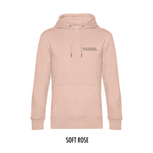 Afbeelding in Gallery-weergave laden, FARMR. Pastel Hoodie met kleine zwarte open letters
