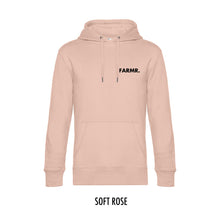 Afbeelding in Gallery-weergave laden, FARMR. Pastel Hoodie met kleine zwarte volle letters
