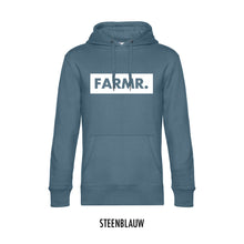 Load image into Gallery viewer, FARMR. Kleuren Hoodie met groot wit block logo
