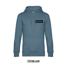 Afbeelding in Gallery-weergave laden, FARMR. Kleuren Hoodie met klein zwart block logo
