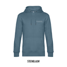 Load image into Gallery viewer, FARMR. Kleuren Hoodie met kleine witte open letters
