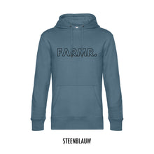 Load image into Gallery viewer, FARMR. Kleuren Hoodie met grote zwarte open letters
