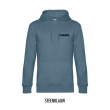 Afbeelding in Gallery-weergave laden, FARMR. Kleuren Hoodie met kleine zwarte volle letters
