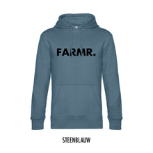 Load image into Gallery viewer, FARMR. Kleuren Hoodie met grote zwarte volle letters
