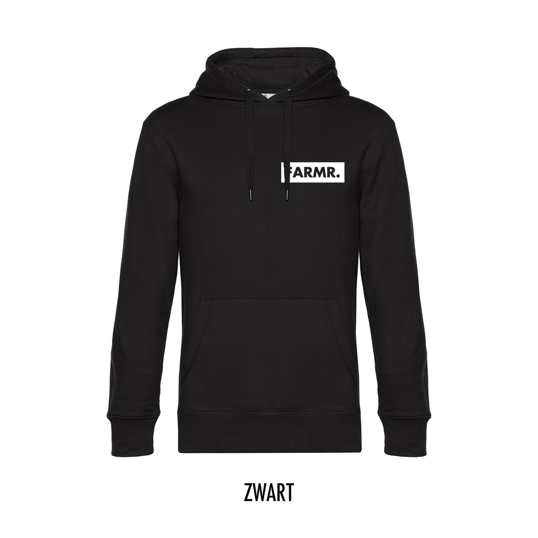 FARMR. Basic Hoodie met klein wit block logo