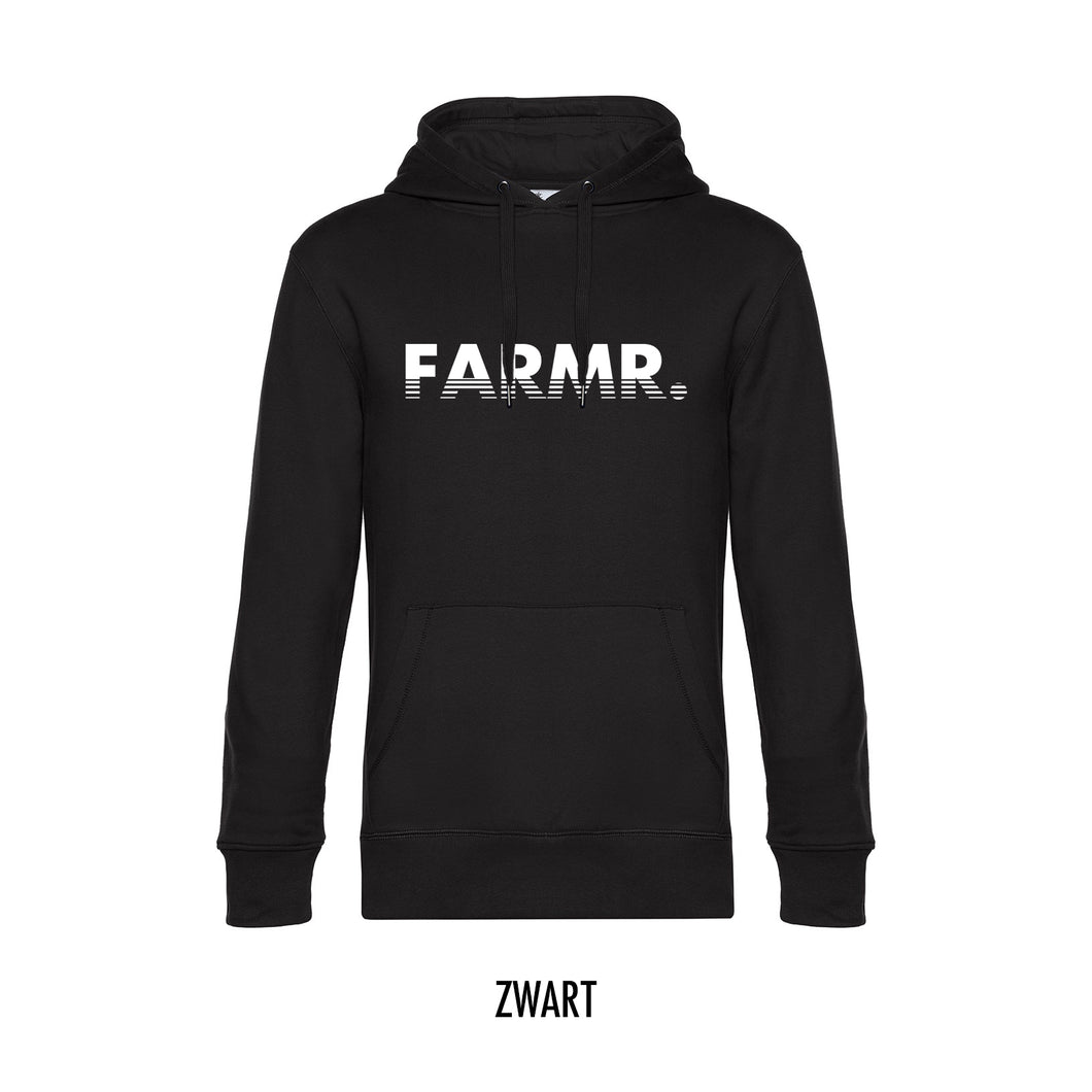 FARMR. Basic Hoodie met wit fade logo